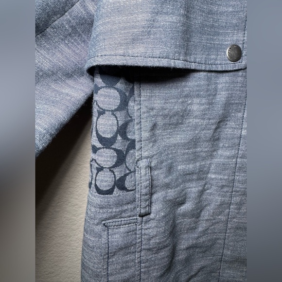 Coach signature Chambray trench coat women’s size Medium - Picture 8 of 16